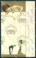 Artist Signed Kirchner Lady Marionettes D.13.b-2 LITTLE ABRATION postcard VK8608 – fronte
