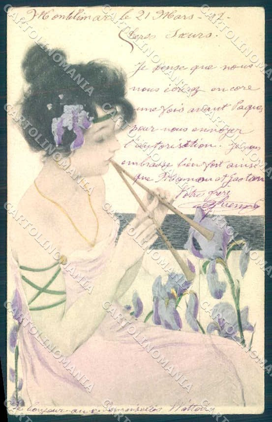 Artist Signed Kirchner R. Lady Klytia Maid Athens G.2-5 postcard VK8615 – fronte
