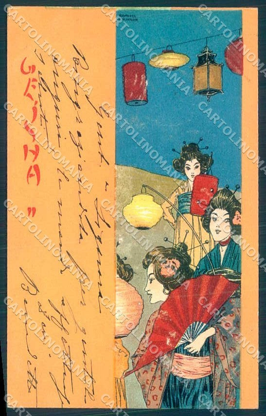Artist Signed Kirchner R. Lady Geisha D.8/1.f-2 postcard VK8654 – fronte