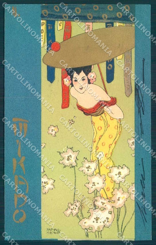 Artist Signed Kirchner R. Lady Geisha Mikado D.14.b-2 postcard VK8673 – fronte