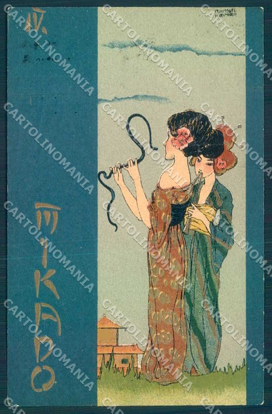Artist Signed Kirchner R. Lady Geisha Mikado D.14.b-4 postcard VK8675 – fronte