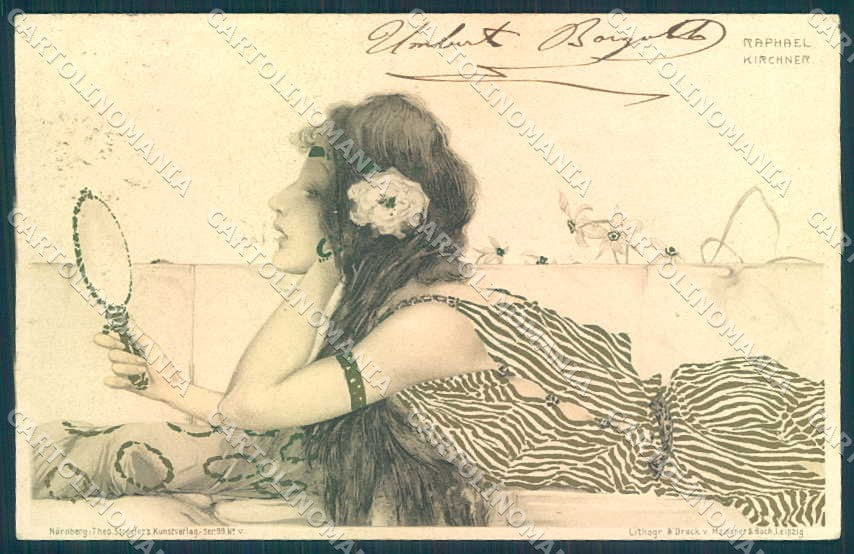Artist Signed Kirchner R. Lady Greek Vergins D.30.a-5 UNGLUED CORNER pc VK8688 – fronte