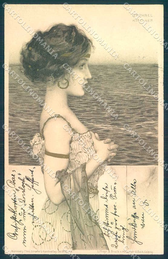 Artist Signed Kirchner R. Lady Greek Vergins D.30.a-8 postcard VK8691 – fronte