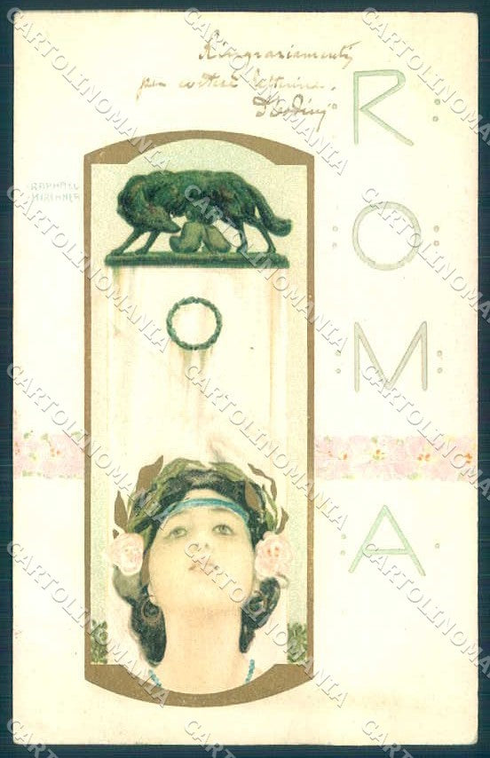 Artist Signed Kirchner R. Lady Roma D.17.a-1 WRINKLE postcard VK8699 – fronte