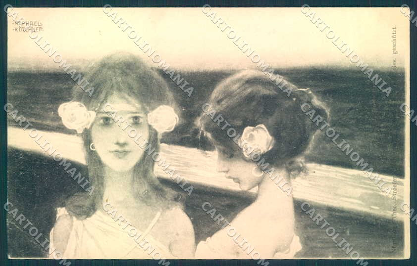 Artist Signed Kirchner R. Lady Greek Girls D.29.a-14 CORNER CREASED pc VK8719 – fronte
