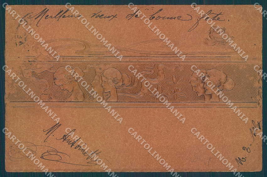 Artist Signed Kirchner R. Lady Small Greek Heards J.3/3.a-1 postcard VK8766 – fronte