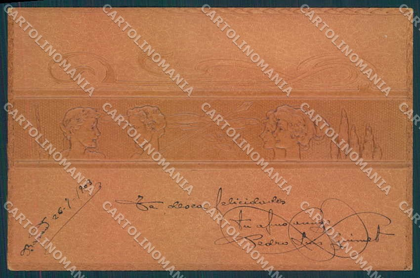 Artist Signed Kirchner R. Lady Small Greek Heards J.3/3.a-5 postcard VK8771 – fronte