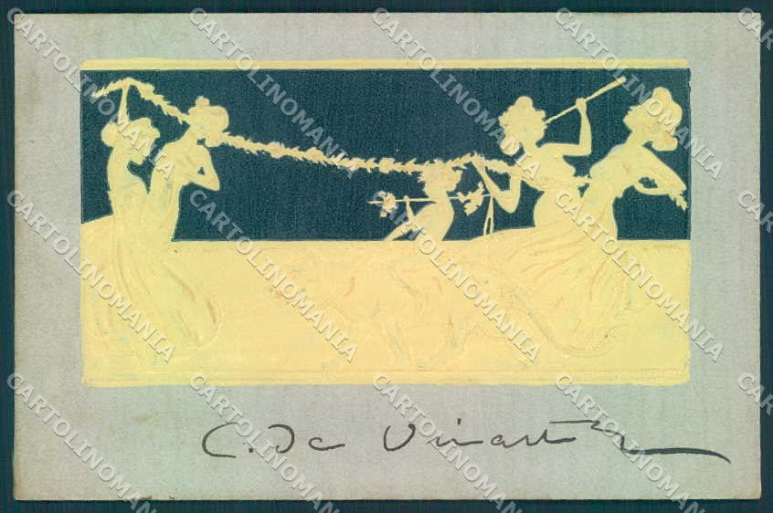 Artist Signed Kirchner R. Lady Ivore Sculpte J.2/1.a-5 postcard VK8811 – fronte