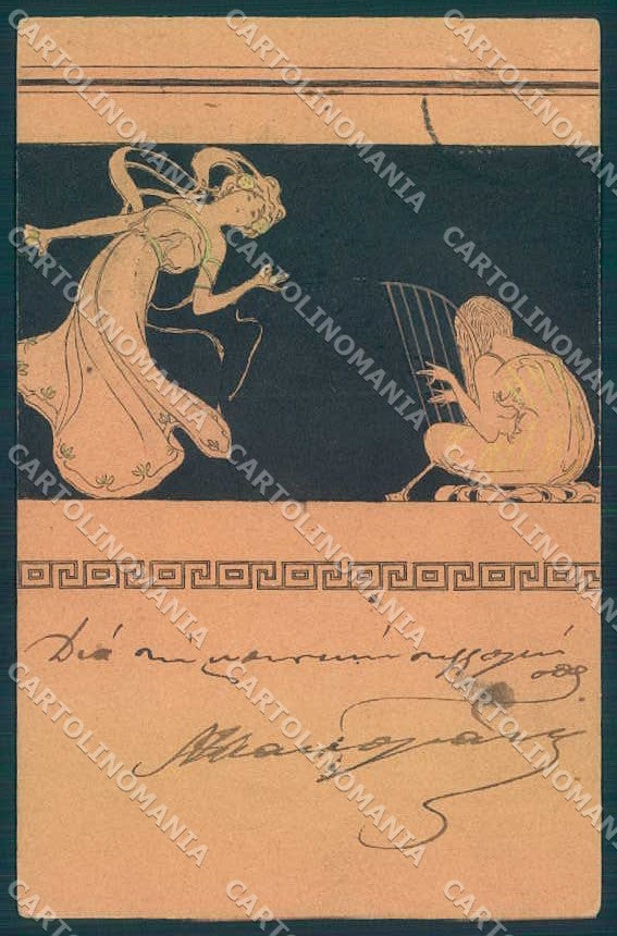 Artist Signed Kirchner R. Lady Scenes Ancient Greece J.4.a-3 postcard VK8826 – fronte