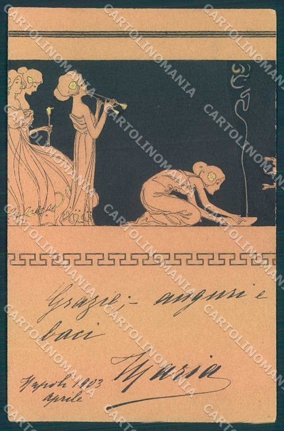 Artist Signed Kirchner R. Lady Scenes Ancient Greece J.4.a-1 postcard VK8828 – fronte