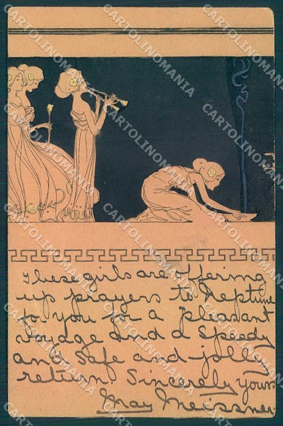 Artist Signed Kirchner R. Lady Scenes Ancient Greece J.4.a-1 postcard VK8829 – fronte