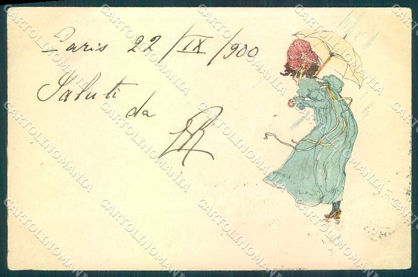 Artist Signed Kirchner R. Lady Coeur Dame ? #5540C.1 ? ABRADED postcard VK8838 – fronte