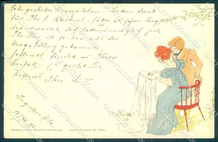 Artist Signed Kirchner R. Lady Coeur Dame ? #5535 C.1 ? CORNER CREASED pc VK8843 – fronte