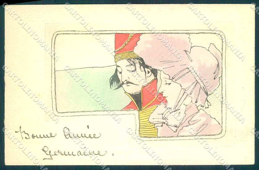 Artist Signed Kirchner Style Lady Romantic Couple B.R.W serie 374 pc VK8859 – fronte
