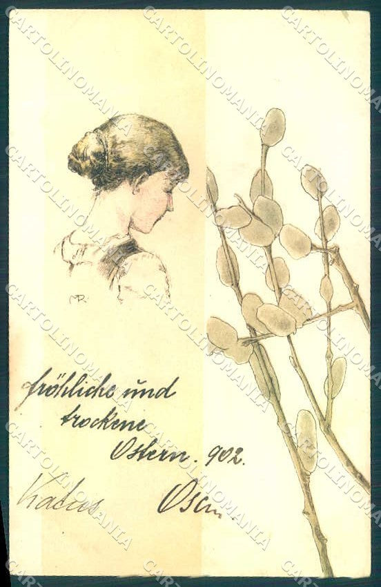 Artist Signed Kirchner M. Raschka Lady B.R.W.I. 4017-3 CORNER CREASED pc VK8865 – fronte