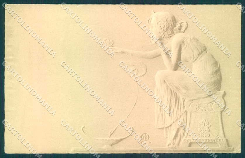 Artist Signed Kirchner Style Lady Art Nouveau Relief MM Vienne postcard VK8878 – fronte