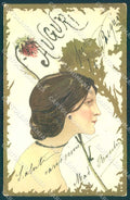 Artist Signed Kirchner Style Lady Art Nouveau postcard VK8894 – fronte
