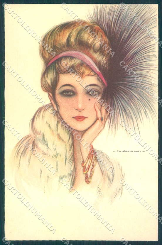 Artist Signed Nanni Fashion Glamour Lady serie 304-5 postcard VK8943 – fronte