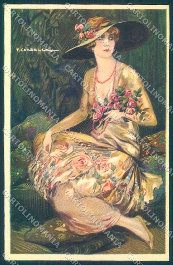 Artist Signed Corbella Fashion Glamour Lady serie 317-5 postcard VK8975 – fronte