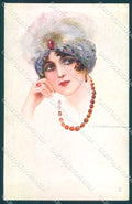 Artist Signed Corbella Fashion Glamour Lady serie 306-1 postcard VK8977 – fronte