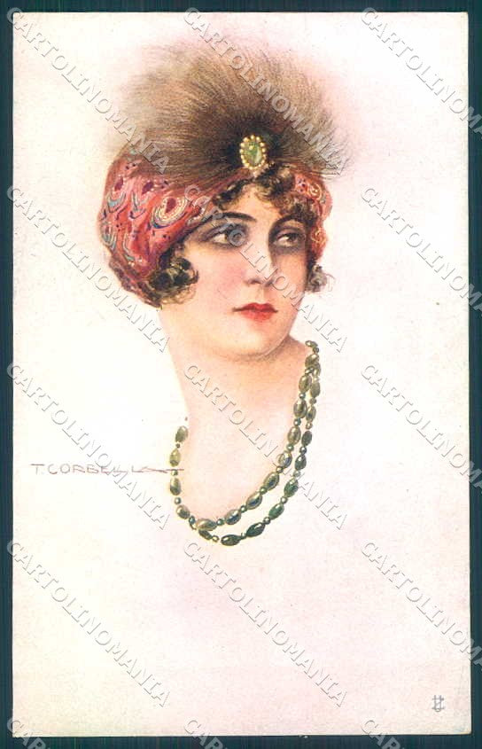 Artist Signed Corbella Fashion Glamour Lady serie 306-2 postcard VK8978 – fronte