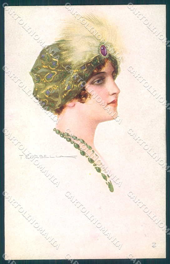 Artist Signed Corbella Fashion Glamour Lady serie 306-4 postcard VK8980 – fronte