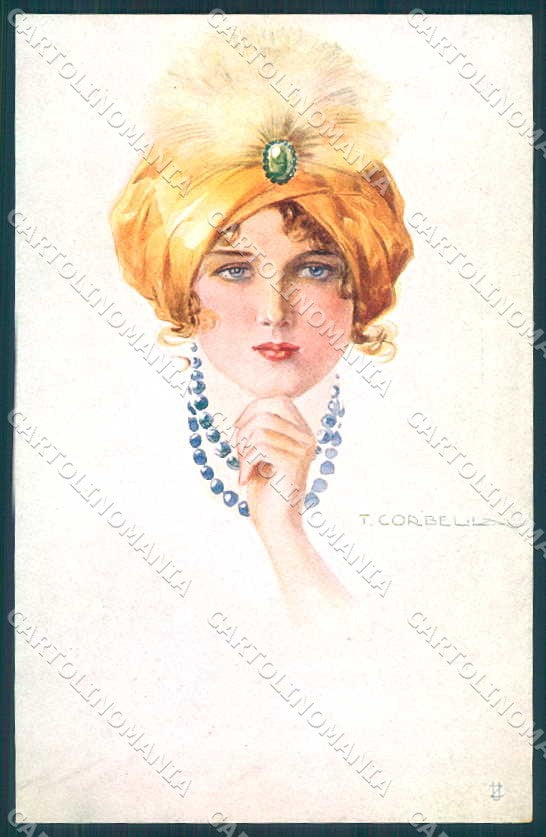Artist Signed Corbella Fashion Glamour Lady serie 306-5 postcard VK8981 – fronte