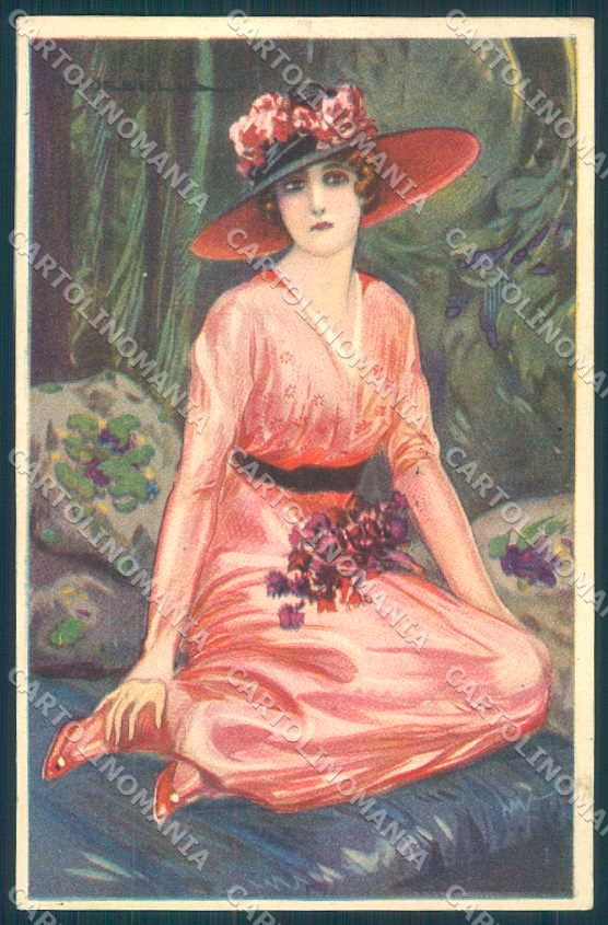 Artist Signed Corbella Fashion Glamour Lady serie postcard VK8990 – fronte