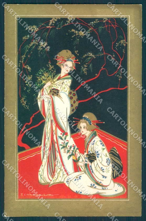 Artist Signed Corbella Lady Geisha Degami 2077 postcard VK9019 – fronte