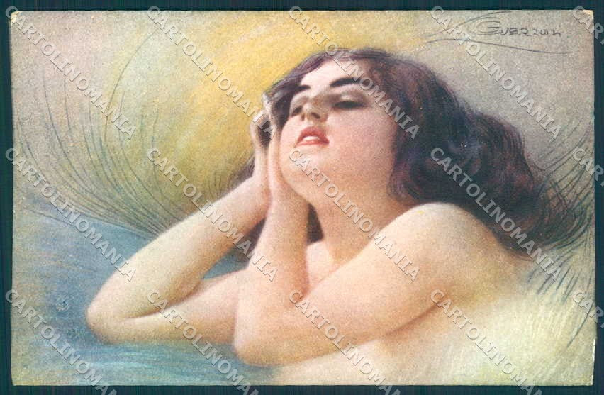 Artist Signed Guerzoni Fashion Glamour Risque Lady serie 2719-6 postcard VK9037 – fronte