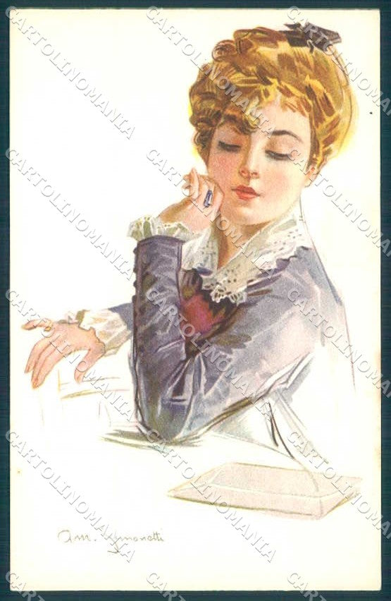 Artist Signed Simonetti Fashion Glamour Lady serie 218-5 postcard VK9079 – fronte