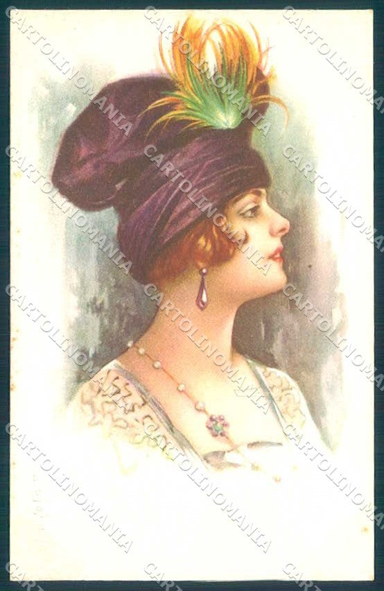 Artist Signed Colombo Fashion Glamour Lady serie 911-5 postcard VK9085 – fronte