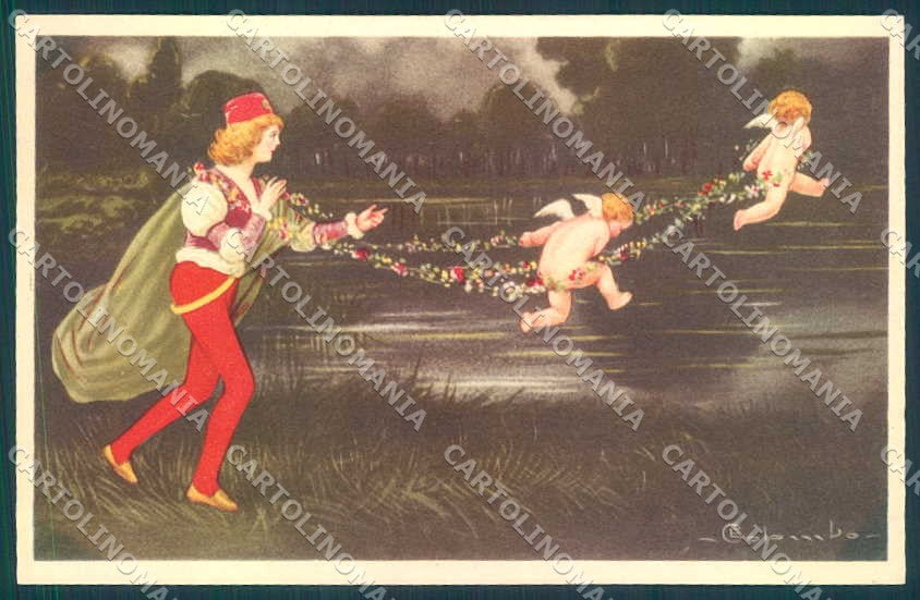 Artist Signed Colombo Man Cupid serie 2079 postcard VK9088 – fronte