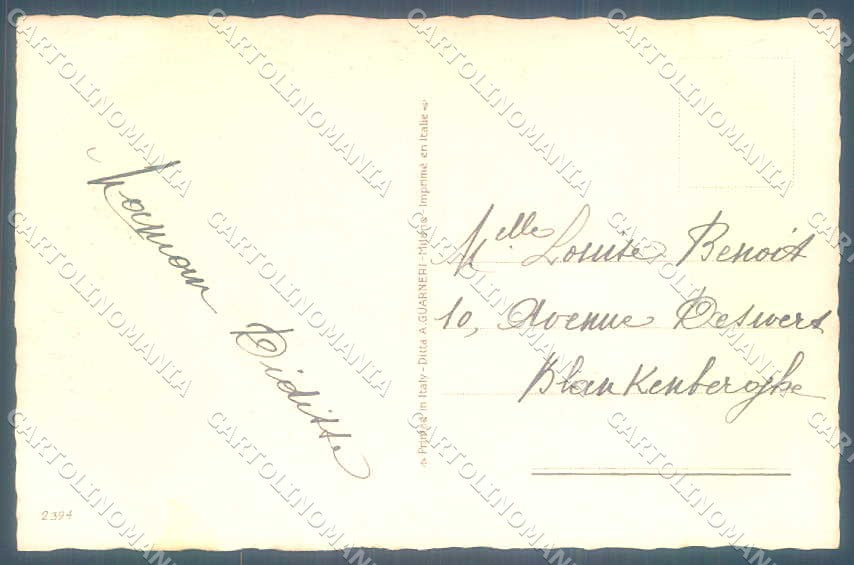 Artist Signed Colombo Child Boy Lion serie 2394 postcard VK9093 – retro