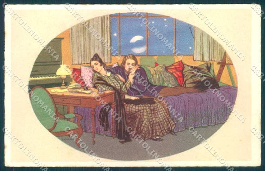 Artist Signed Gobbi Lady Bohemien Artist serie 2592 postcard VK9108 – fronte