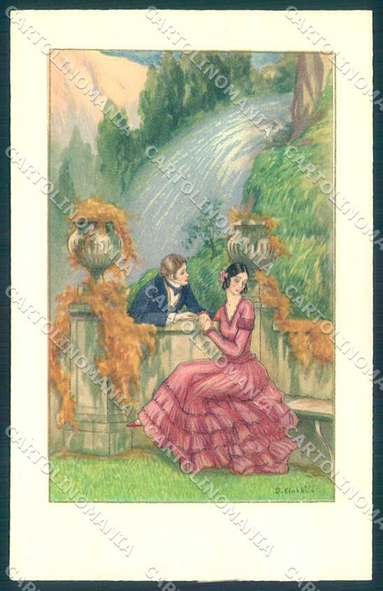 Artist Signed Gobbi Lady Romantic Couple serie 2495 postcard VK9112 – fronte