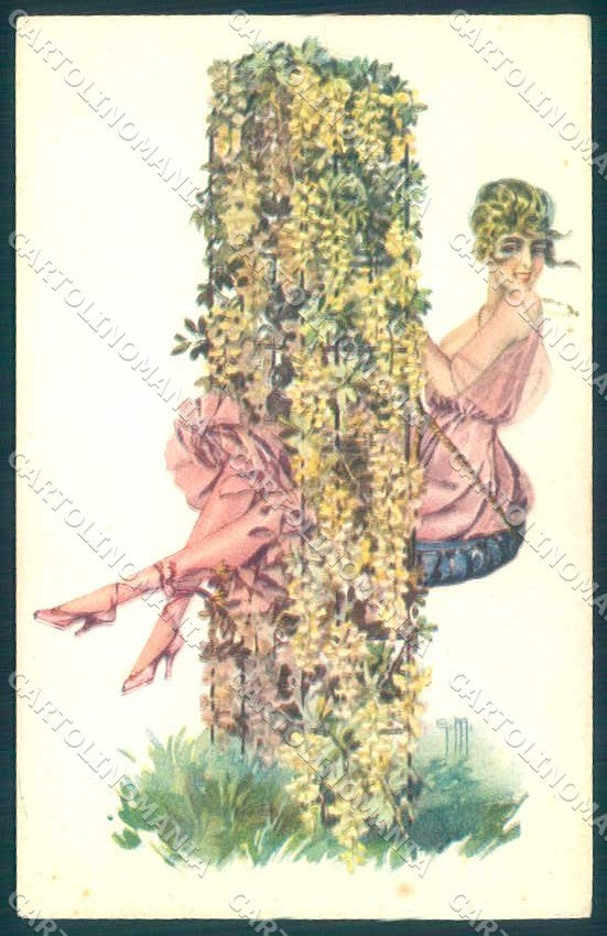 Artist Signed Malugani Fashion Glamour Lady serie 74-1 postcard VK9174 – fronte