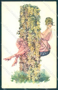 Artist Signed Malugani Fashion Glamour Lady serie 74-1 postcard VK9174 – fronte