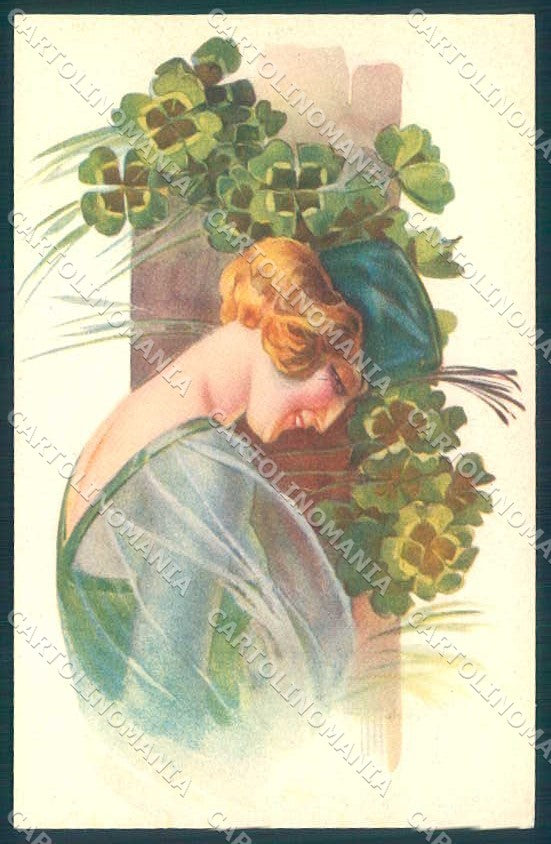 Artist Signed Malugani Fashion Glamour Lady Flowers serie 91-2 postcard VK9177 – fronte