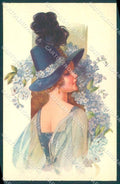 Artist Signed Malugani Fashion Glamour Lady Flowers serie 91-5 postcard VK9181 – fronte