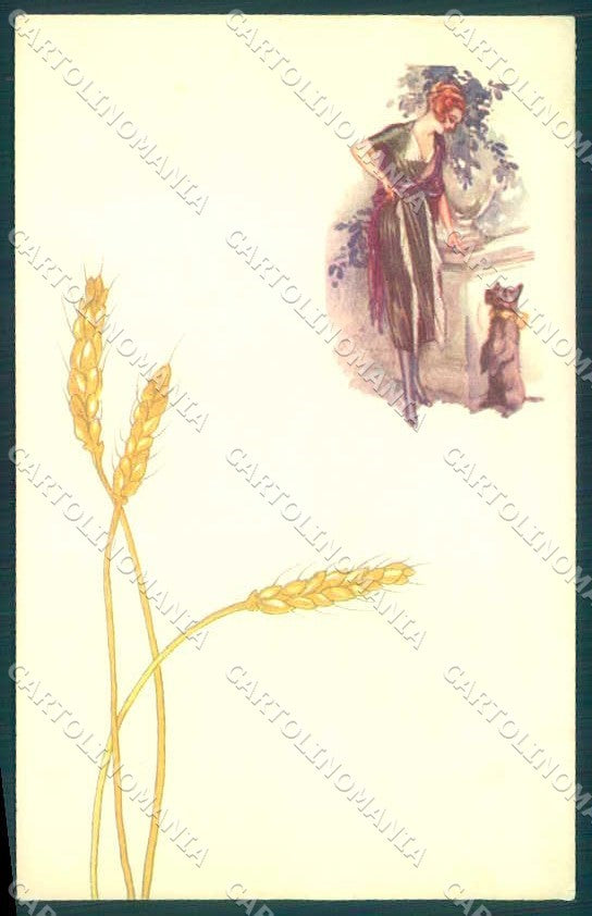 Artist Signed Terzi Fashion Glamour Lady Dog serie 482M-3 postcard VK9201 – fronte
