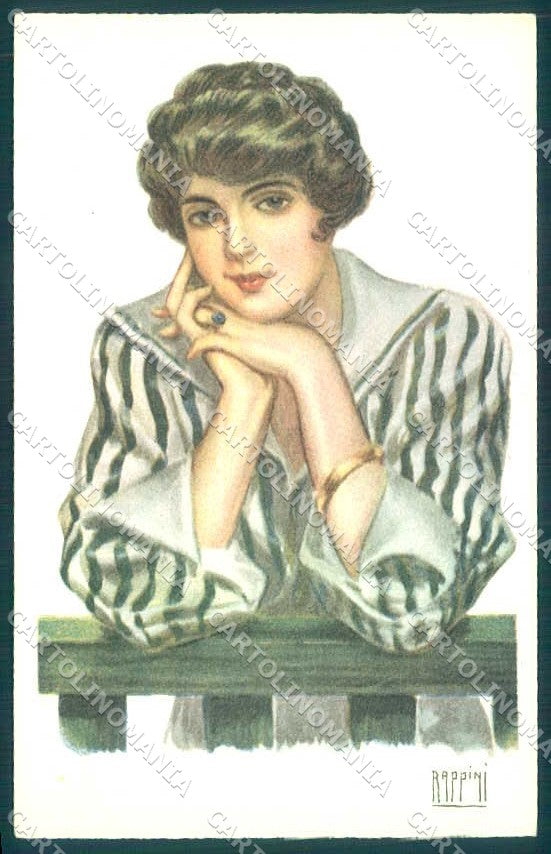 Artist Signed Rappini Fashion Glamour Lady serie 2040-2 postcard VK9203 – fronte
