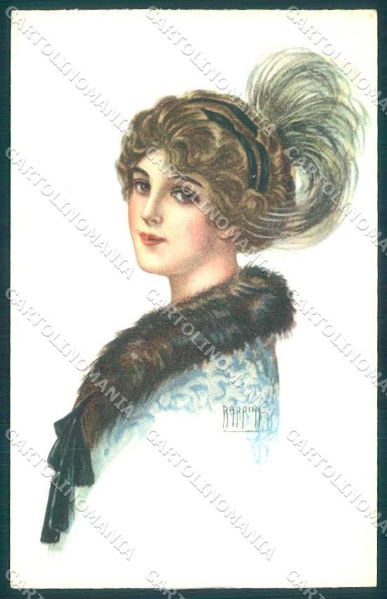 Artist Signed Rappini Fashion Glamour Lady serie 2040-6 postcard VK9207 – fronte