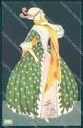 Artist Signed Koehler Mela Fashion Glamour Lady B.K.W.I 384-2 postcard VK9210 – fronte