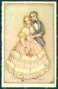 Artist Signed Dalmonte Couple Art Deco serie 504 postcard VK9231 – fronte