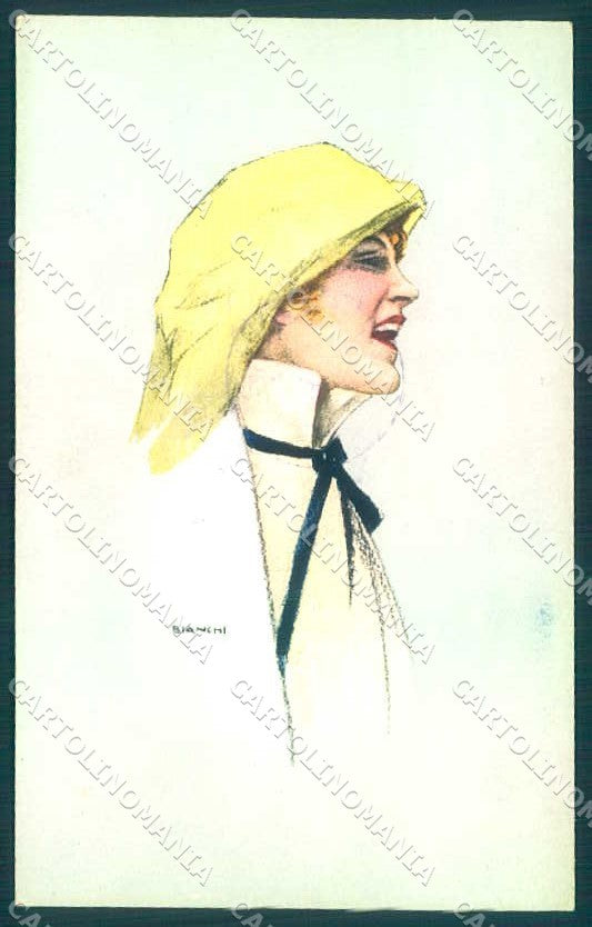 Artist Signed Bianchi Fashion Glamour Lady serie XIII-3 postcard VK9234 – fronte
