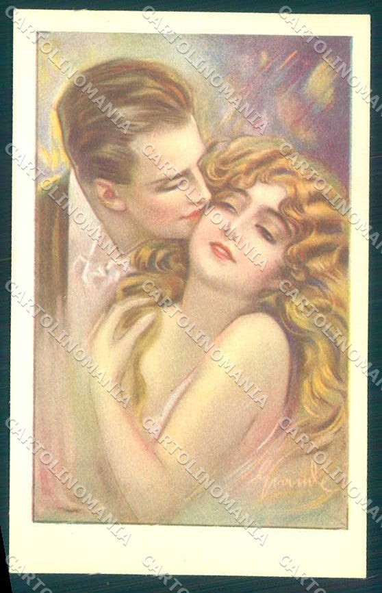 Artist Signed Grande Lady Romantic Couple serie 433-4 postcard VK9236 – fronte