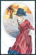 Artist Signed Santino Fashion Glamour Lady serie 131-6 postcard VK9242 – fronte