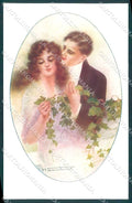 Artist Signed Santino Lady Romantic Couple serie 141-2 postcard VK9244 – fronte