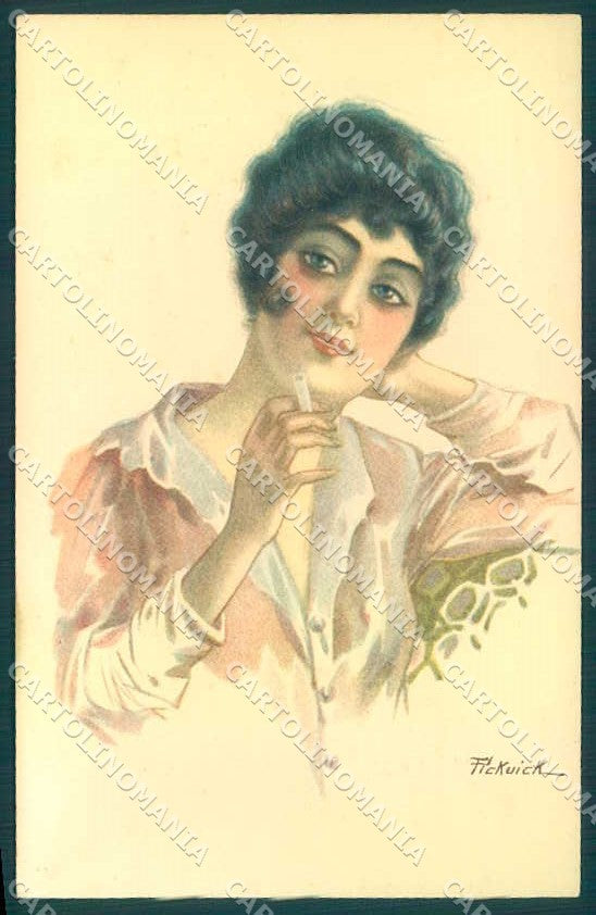 Artist Signed Pickuick Fashion Glamour Lady serie 2121 postcard VK9255 – fronte